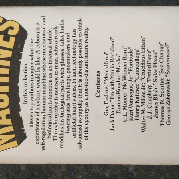 Human Machines Book An Anthology of Stories About Cyborgs by Thomas N Scortia.. - Picture 8 of 9